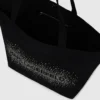 Bolso shopper con logotipo de pedrería