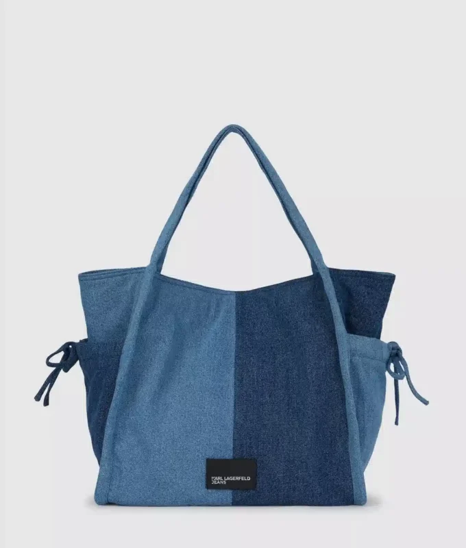 Bolso shopper de denim en dos tonos