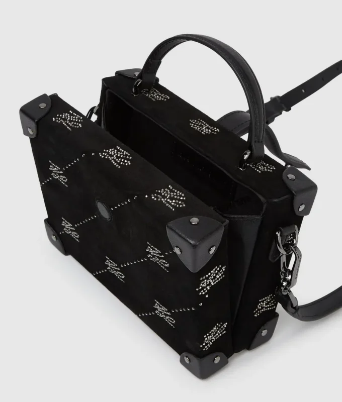 Bolso tipo baúl con candado K/Autograph y pedrería