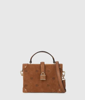 Bolso tipo baúl de ante con candado K/Autograph