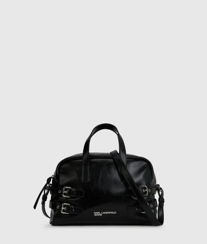 Bolso tipo bolera con hebilla