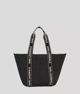 Bolso tote de playa tejido con logotipo
