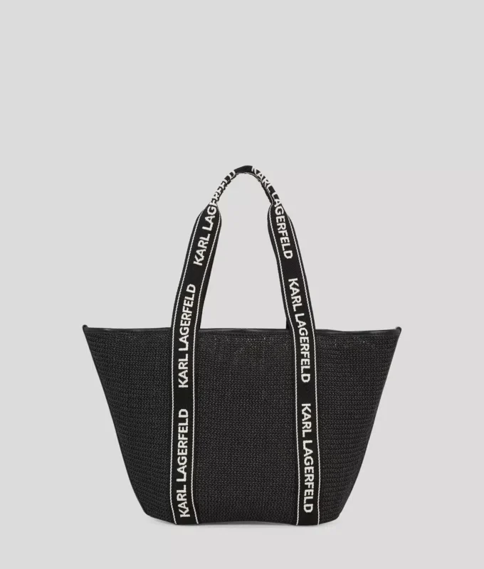 Bolso tote de playa tejido con logotipo