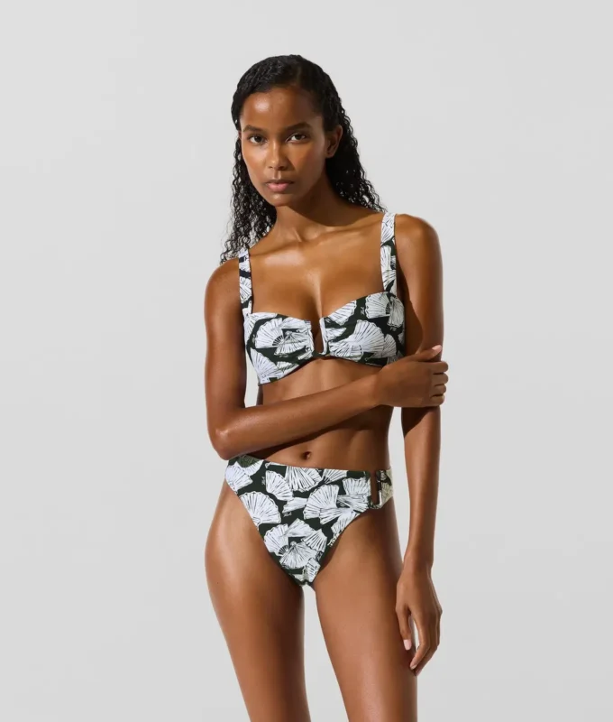 Braguita de bikini con estampado de abanicos
