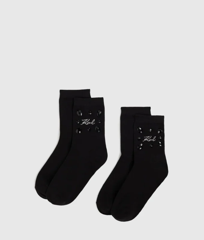 Calcetines con piedras preciosas exclusivas, paquete de 2