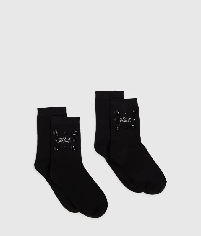 Calcetines con piedras preciosas exclusivas, paquete de 2