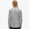 Camisa a rayas con cuello en contraste