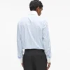 Camisa a rayas con cuello en contraste
