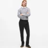 Camisa a rayas con cuello en contraste