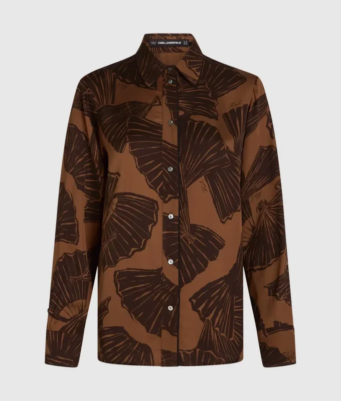 Camisa con estampado de abanicos
