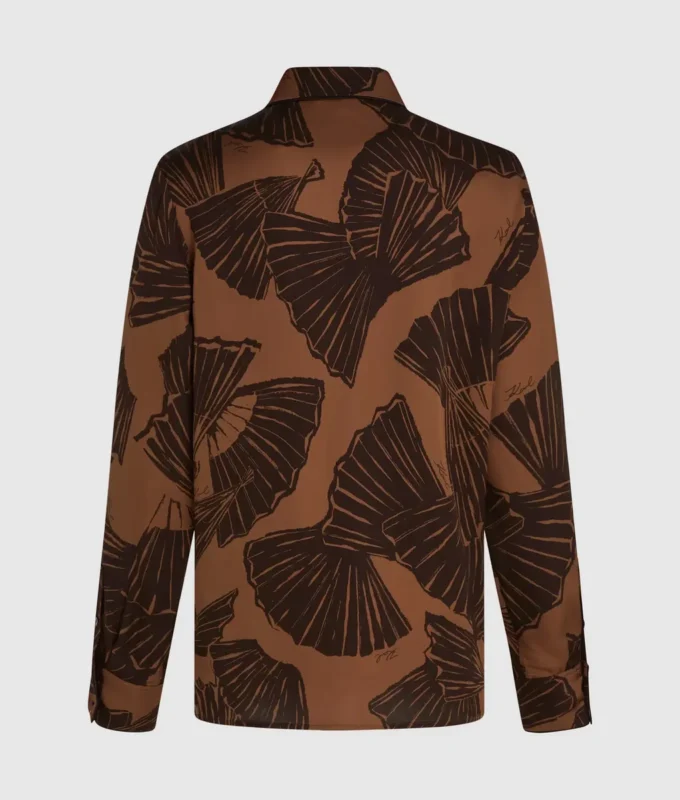 Camisa con estampado de abanicos