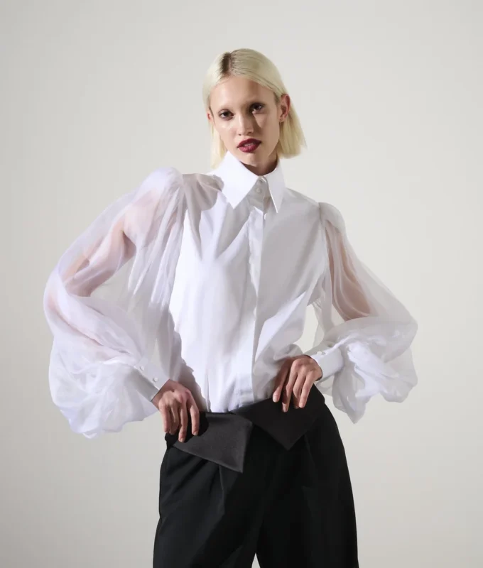 CAMISA CON MANGAS DE SEDA KARL STUDIO