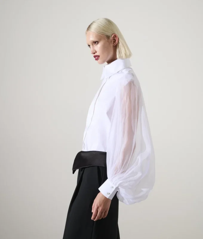 CAMISA CON MANGAS DE SEDA KARL STUDIO