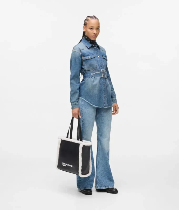 Camisa de denim con cinturón