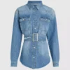 Camisa de denim con cinturón