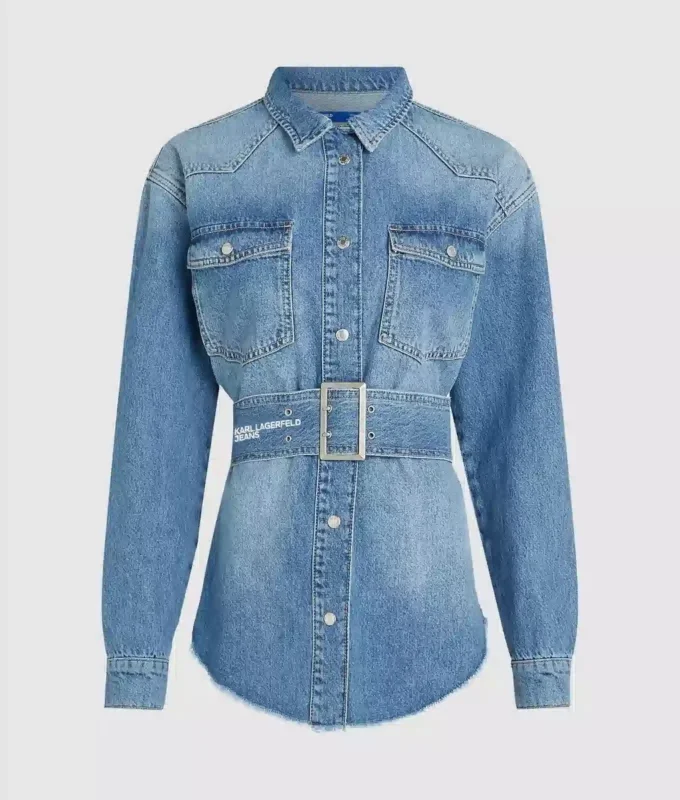 Camisa de denim con cinturón