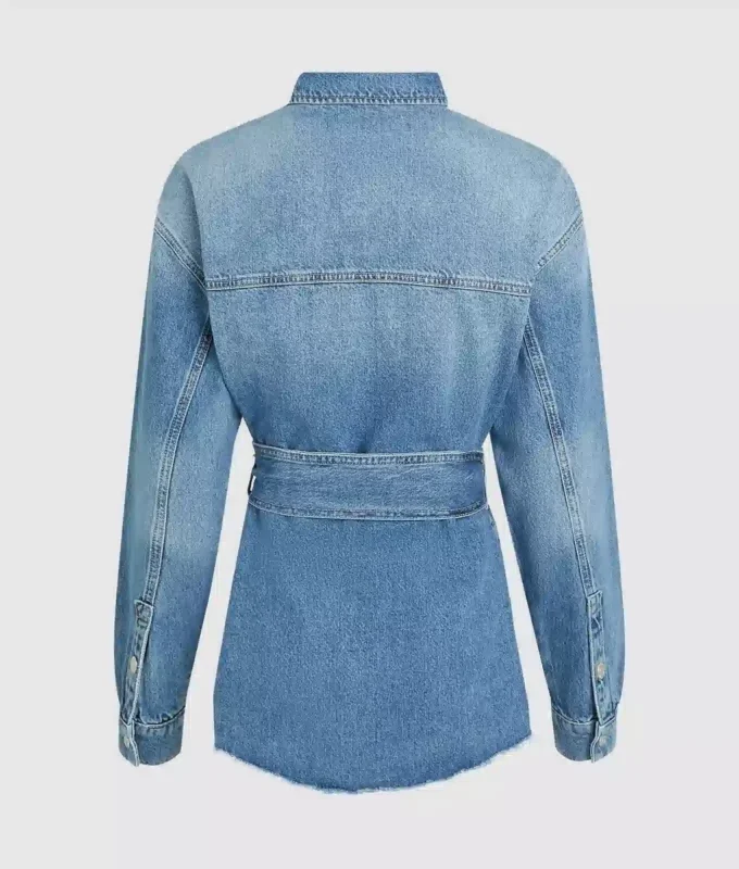 Camisa de denim con cinturón