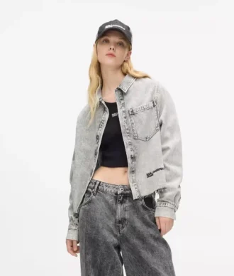 Camisa de denim decolorada