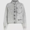 Camisa de denim decolorada