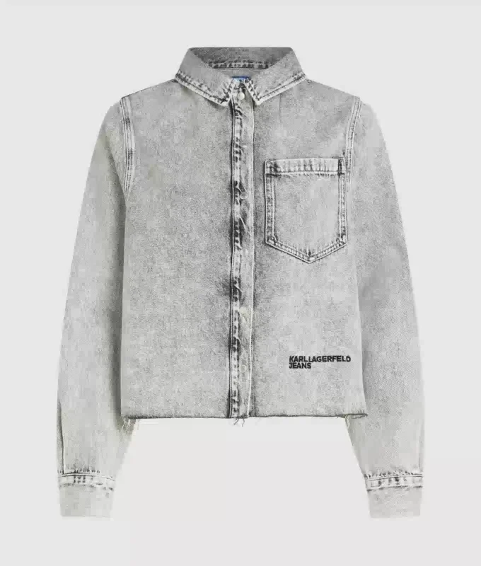 Camisa de denim decolorada