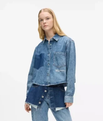 Camisa de mezclilla de corte cuadrado