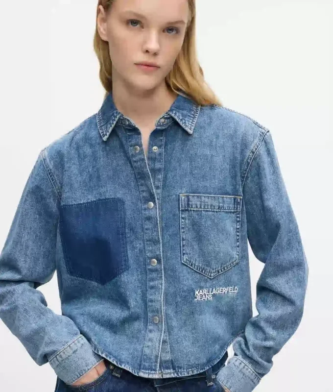 Camisa de mezclilla de corte cuadrado