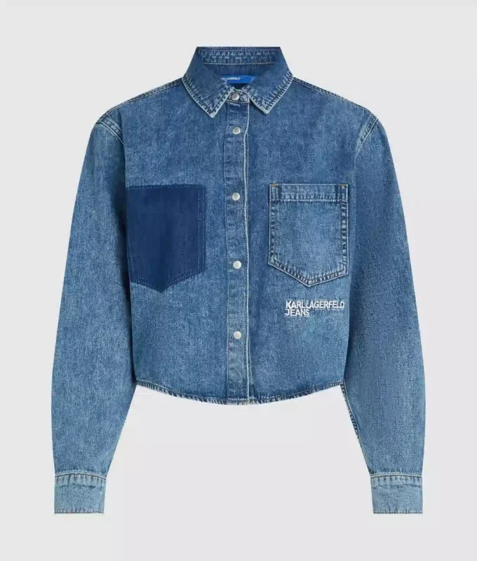 Camisa de mezclilla de corte cuadrado