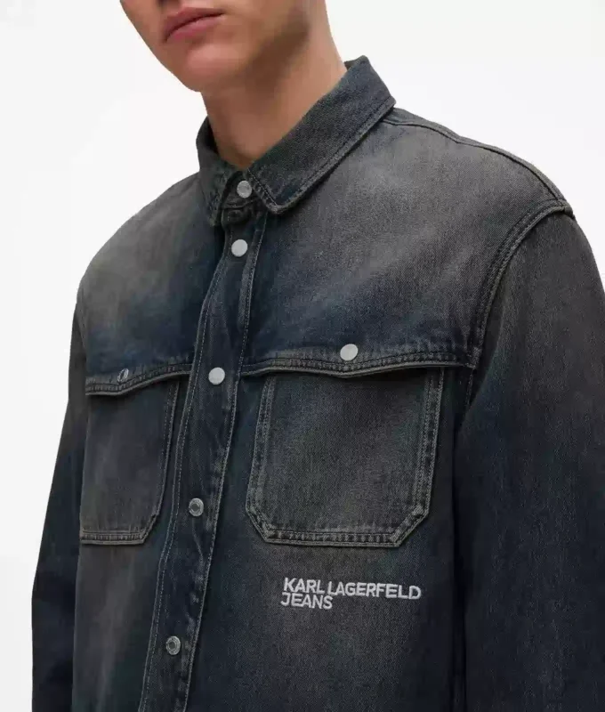 Camisa de mezclilla holgada