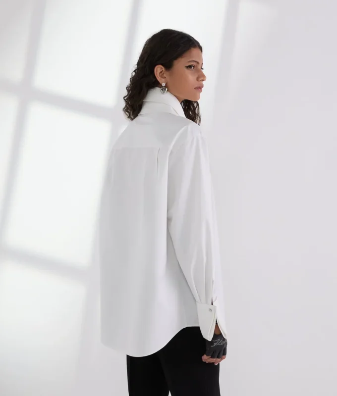 CAMISA DE POPELÍN CON CUELLO DOBLE
