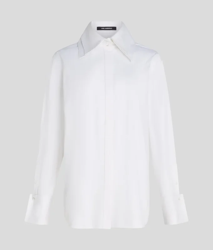 CAMISA DE POPELÍN CON CUELLO DOBLE
