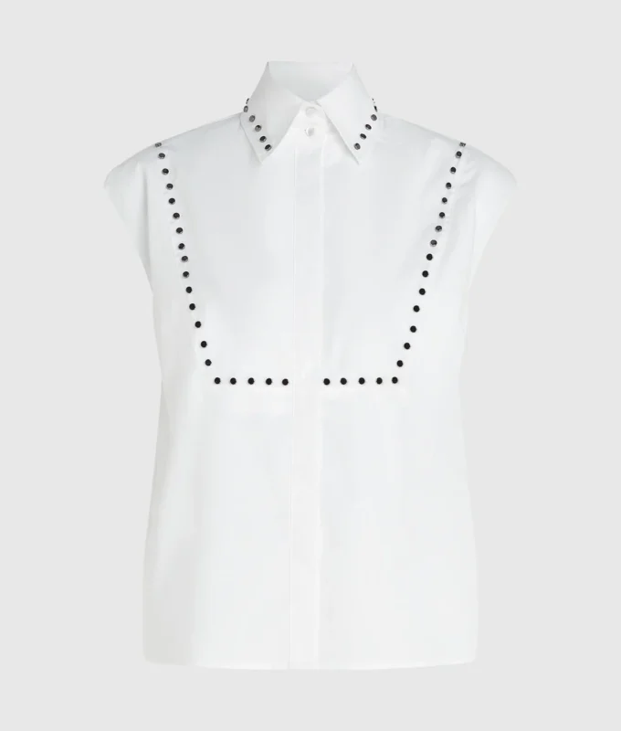 Camisa de popelín con tachuelas