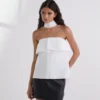 CAMISA DE POPELÍN SIN TIRANTES