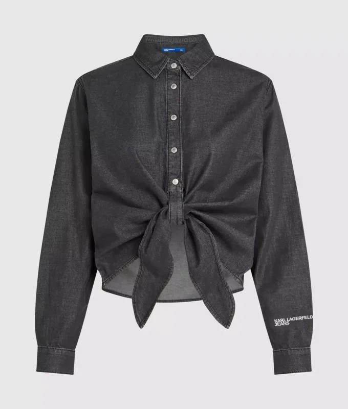 Camisa vaquera con lazo delantero