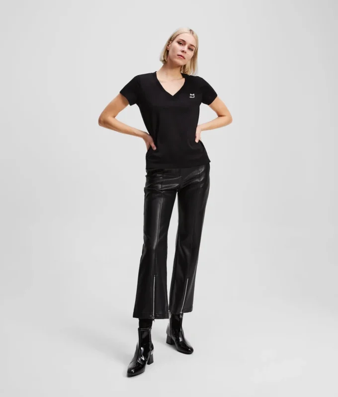 CAMISETA CON CUELLO EN V IKON CHOUPETTE CON STRASS