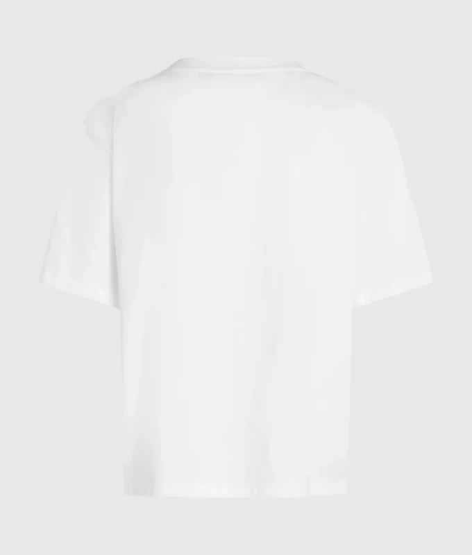 Camiseta con cuello en V y dobladillo característico