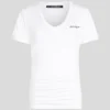 CAMISETA CON CUELLO EN V Y FRUNCIDOS