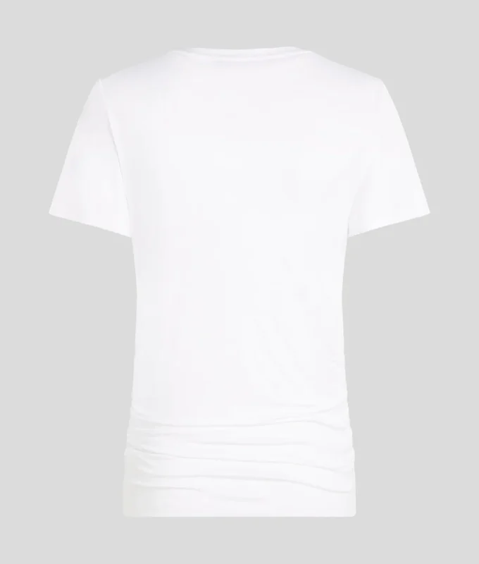 CAMISETA CON CUELLO EN V Y FRUNCIDOS
