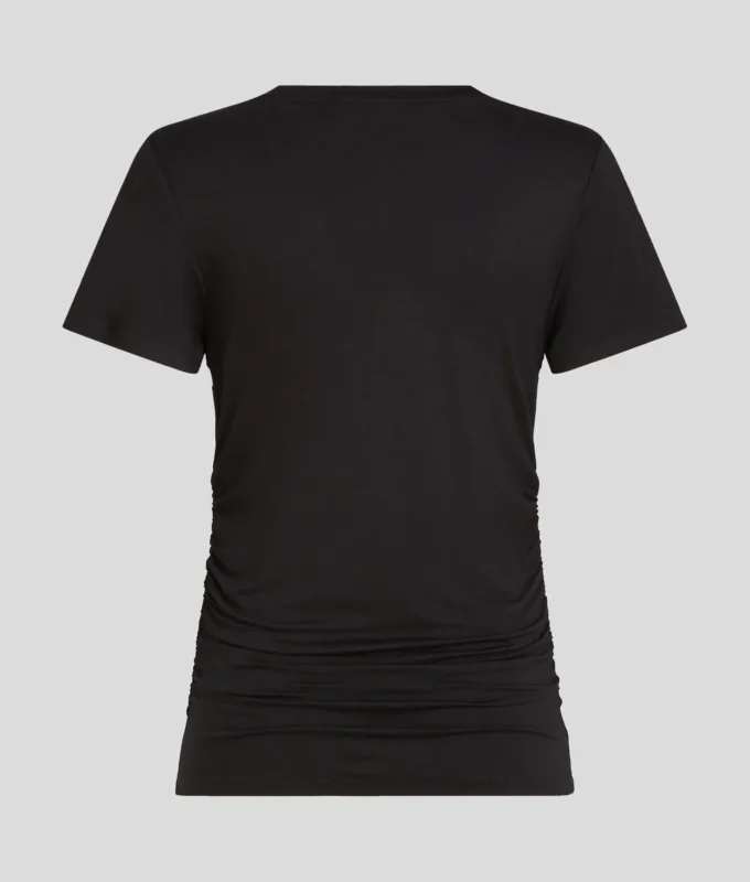 CAMISETA CON CUELLO EN V Y FRUNCIDOS
