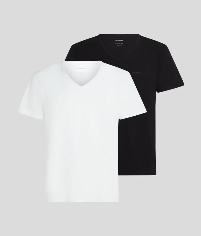 CAMISETA CON CUELLO EN V Y LOGOTIPO – PACK DE 2