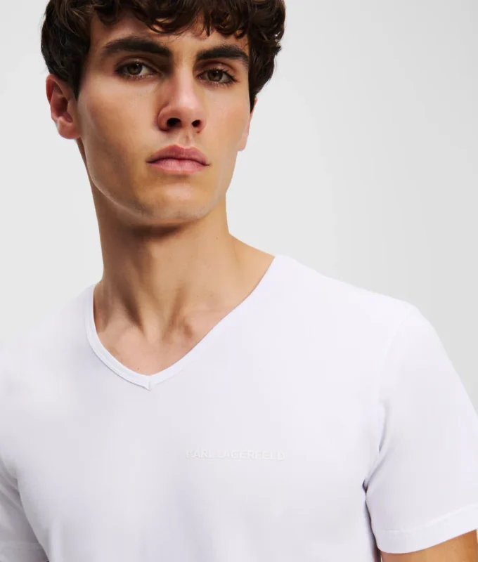 CAMISETA CON CUELLO EN V Y LOGOTIPO – PACK DE 2