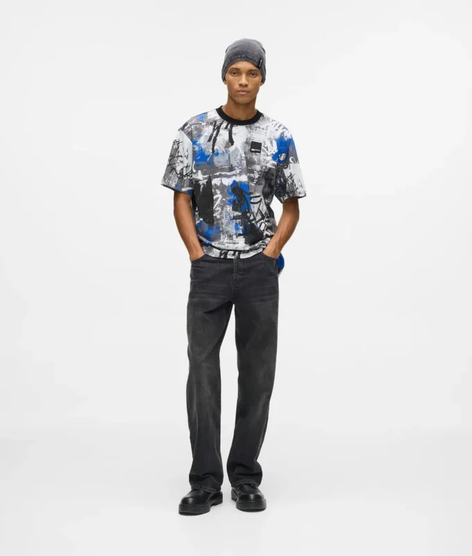 Camiseta con efecto pintura integral