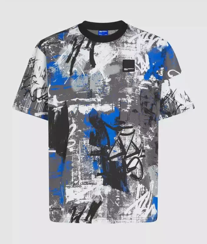 Camiseta con efecto pintura integral