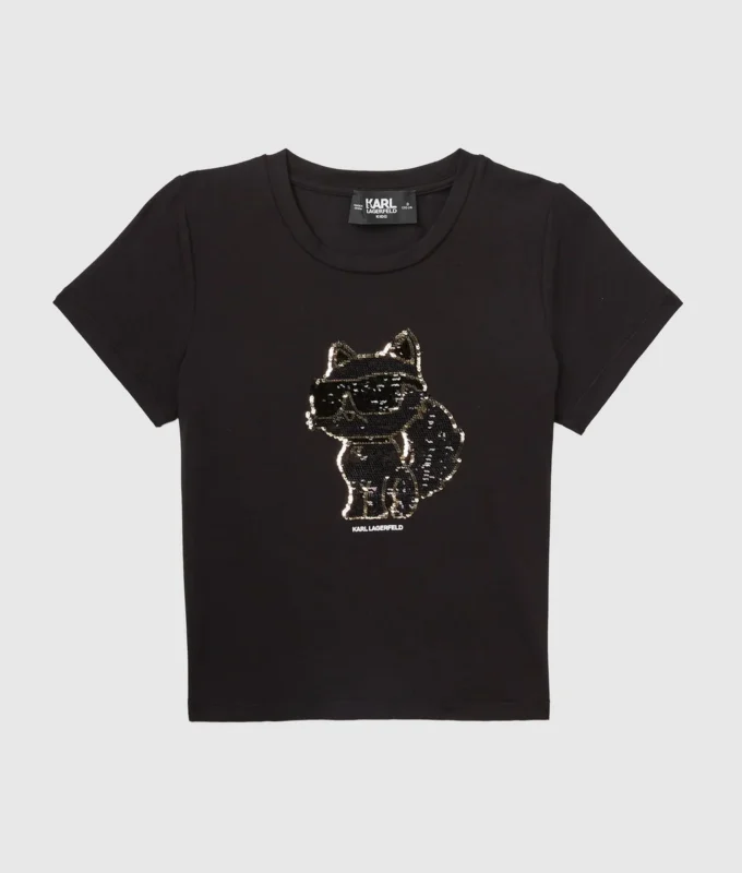 Camiseta con lentejuelas Ikon Choupette para niña