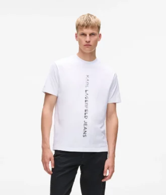 Camiseta con logotipo vertical