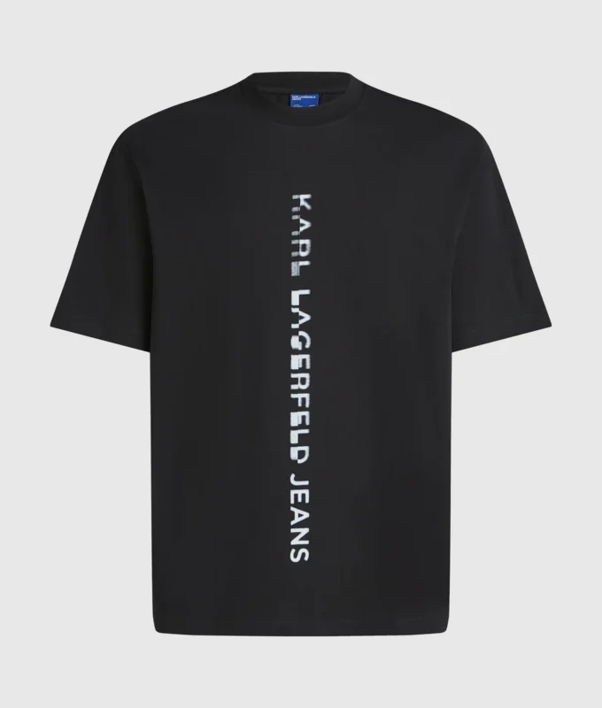 Camiseta con logotipo vertical