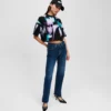 CAMISETA CORTA CON ESTAMPADO FLORAL