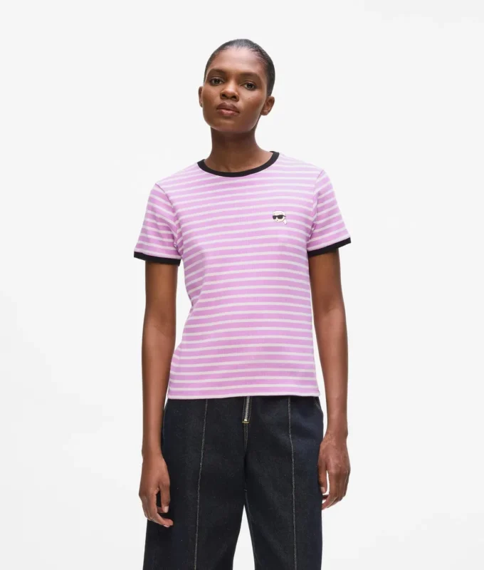 Camiseta de canalé a rayas Ikon