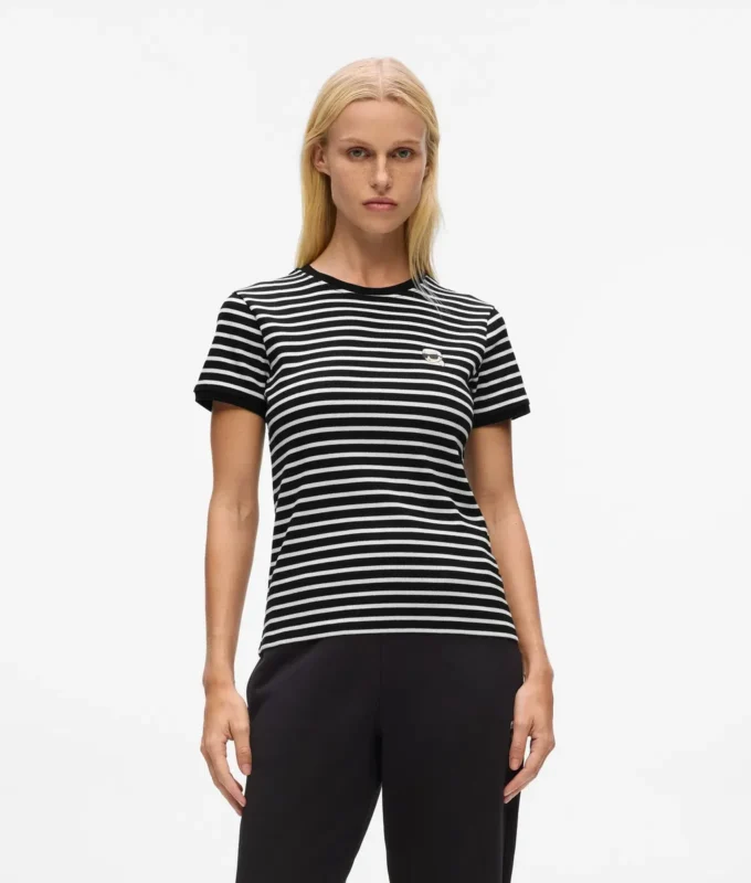 Camiseta de canalé a rayas Ikon