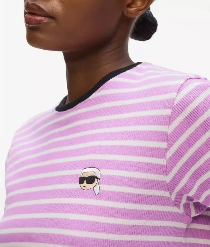 Camiseta de canalé a rayas Ikon