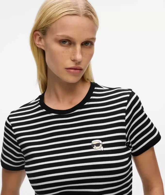 Camiseta de canalé a rayas Ikon